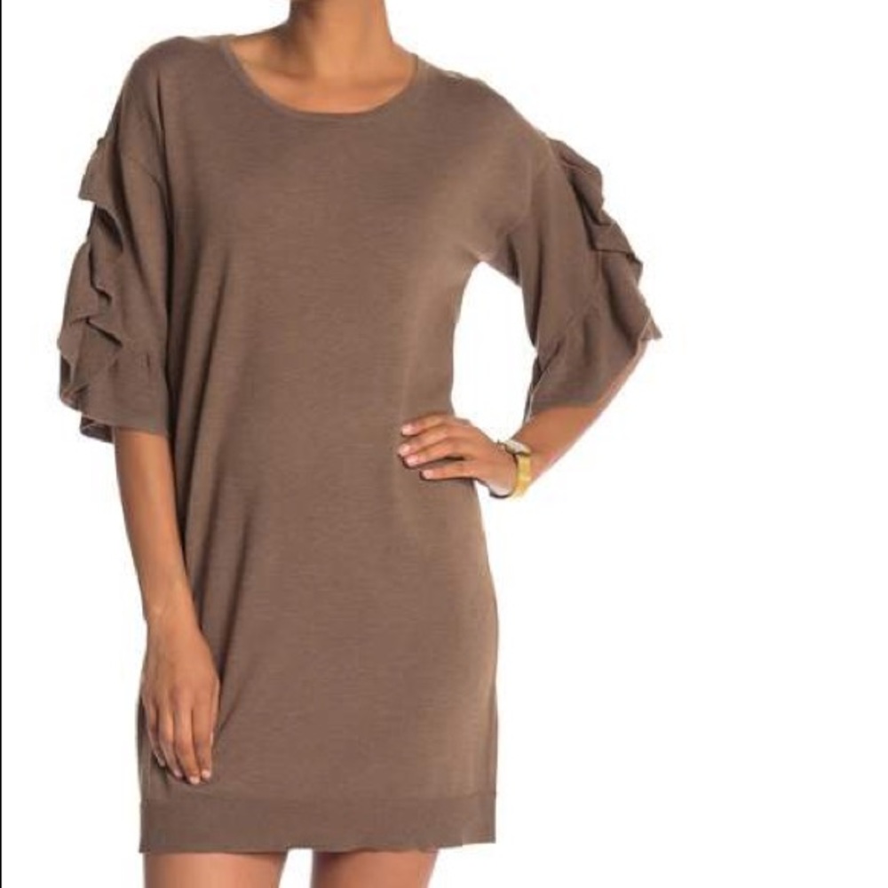 Max Studio 3/4 Sleeve ruffle Dress NWT sz. L